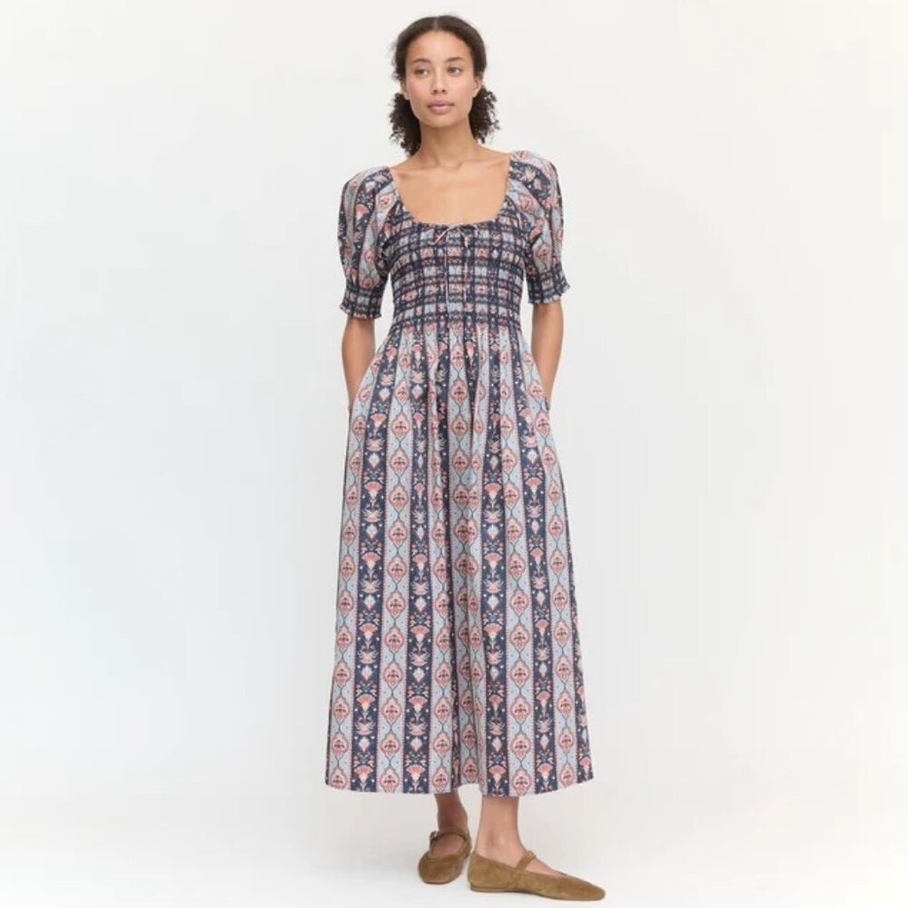 The Madline Nap Dress by Hill House House in Navy Emma Stripe